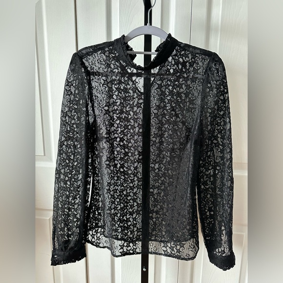Modcloth Black Sheer Lace Blouse - Picture 5 of 12